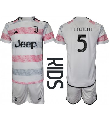 Juventus Manuel Locatelli #5 Replica Away Stadium Kit for Kids 2023-24 Short Sleeve (+ pants)